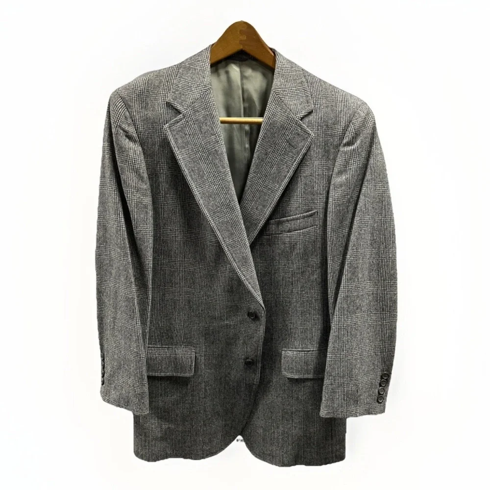 Vintage Ralph Lauren Polo University Size 40R Plaid Wool Blazer Sport‎ Coat
